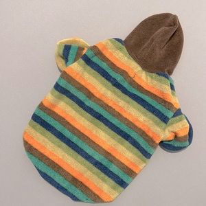 Autumn Striped Fleece Pet Hoodie L